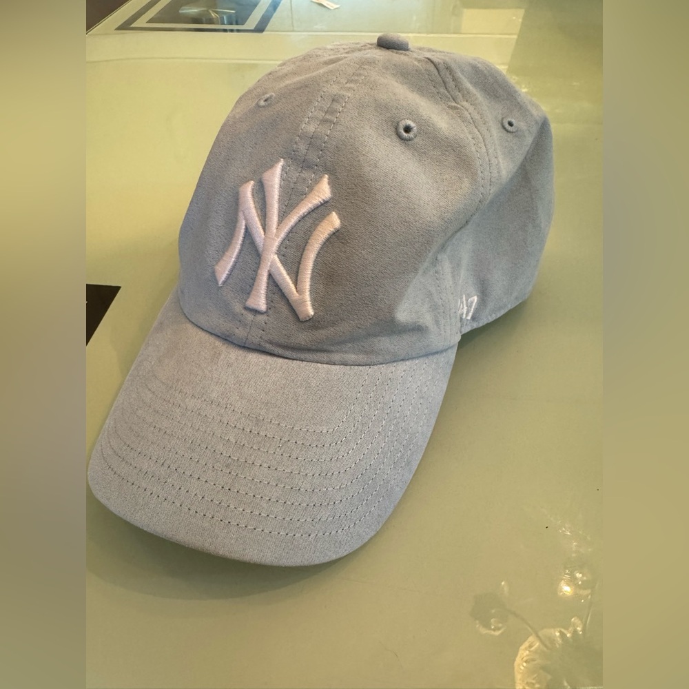 New York Yankees 47 Brand Hat Clean Up Adjustable Cap Baby Blue MLB Baseball